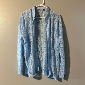 Tudor Court Light Blue Lace Open Front Size XL